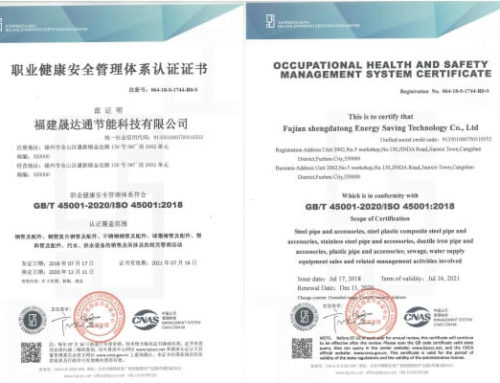 职业健康安全管理体系认证证书